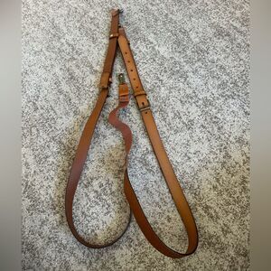 Men’s Brown Leather Adjustable Suspenders O/S